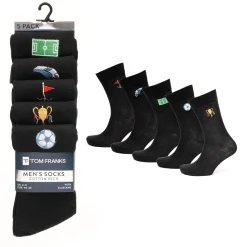 Men's 5 Pack Embroidered Sock