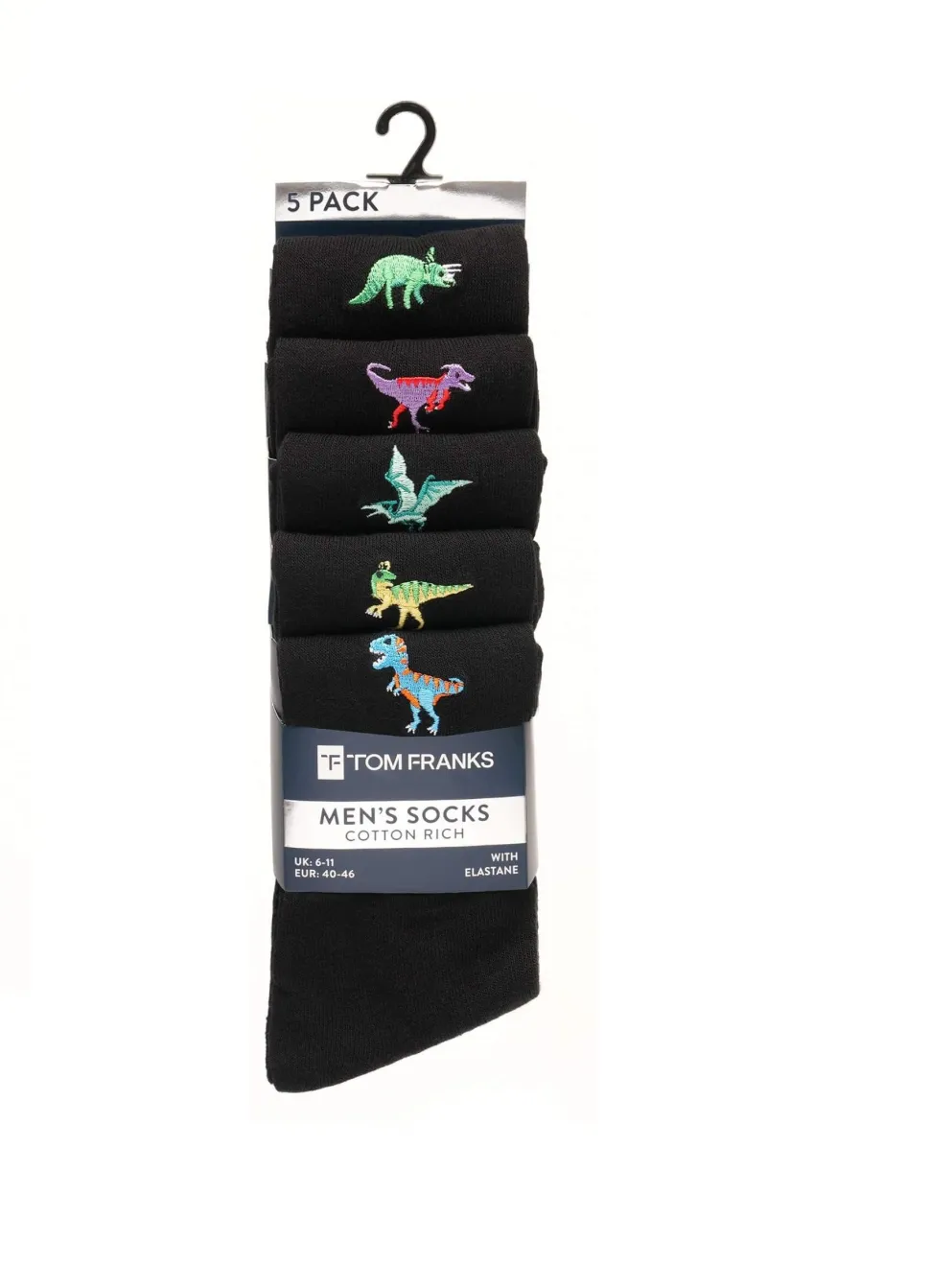 Men's 5 Pack Embroidered Sock