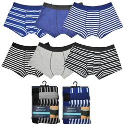 Men's 3 Pack Hipster Cotton Trunks Stripes