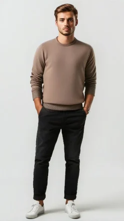 Men's Badger Round Neck Sweatshirt Taupe by Kensington