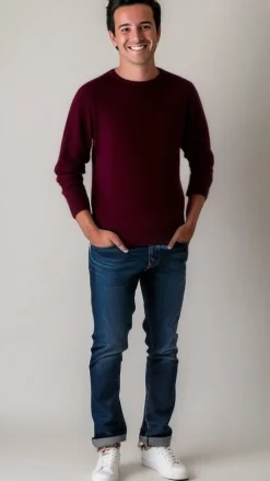 Men's Badger Round Neck Sweatshirt Zinfandel Red by Kensington