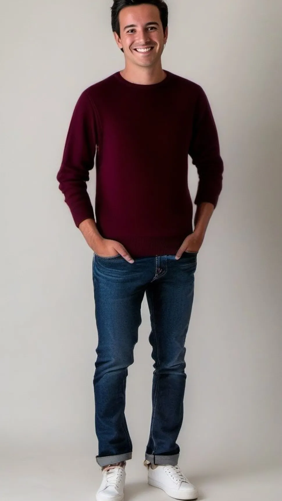 Men's Badger Round Neck Sweatshirt Zinfandel Red by Kensington