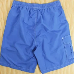 Mens Blue Cargo Swimming Shorts