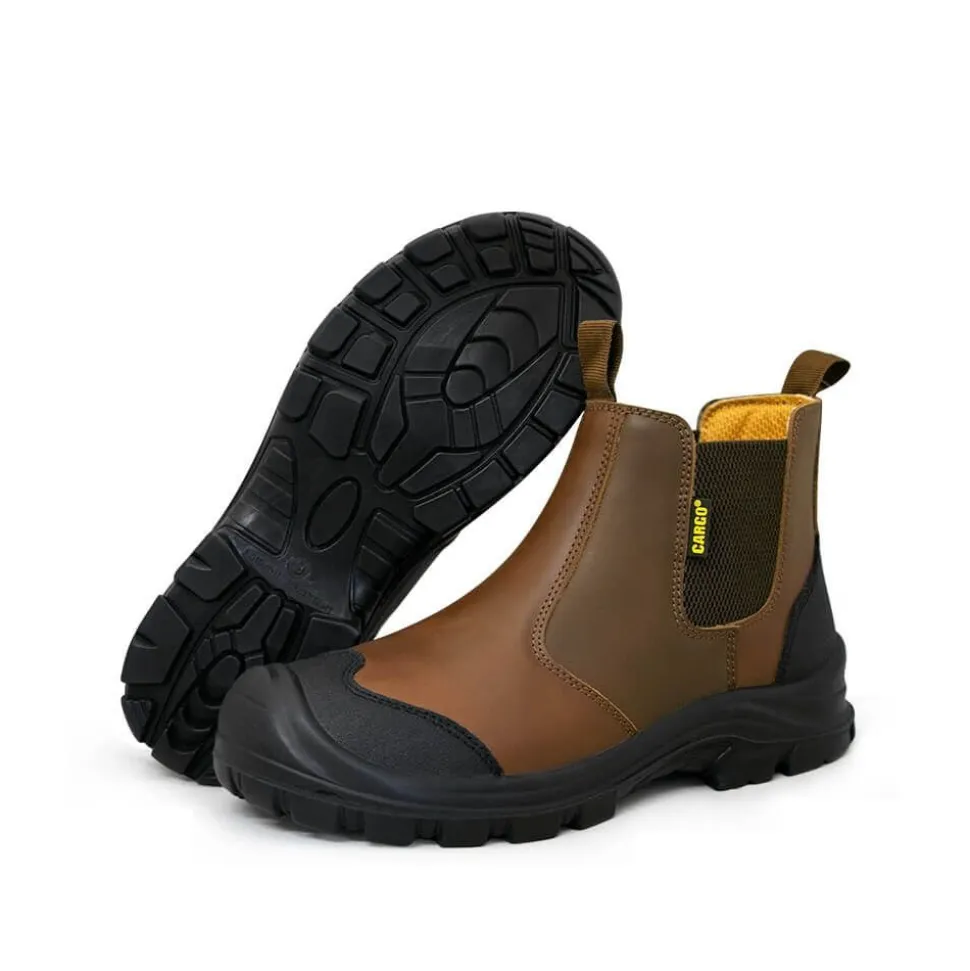 Men's Cargo Dealer Slip-On Safety Boot Brown