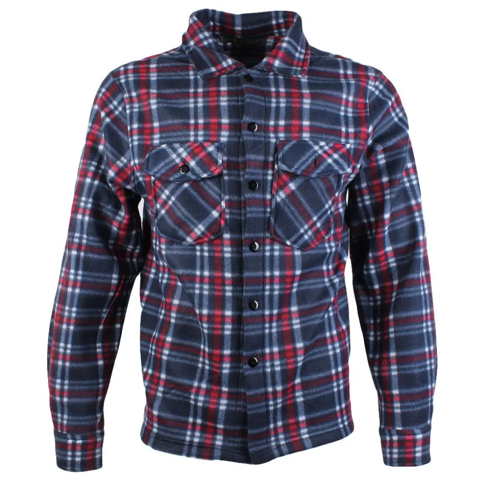Men's Check Fleece Shirt Navy