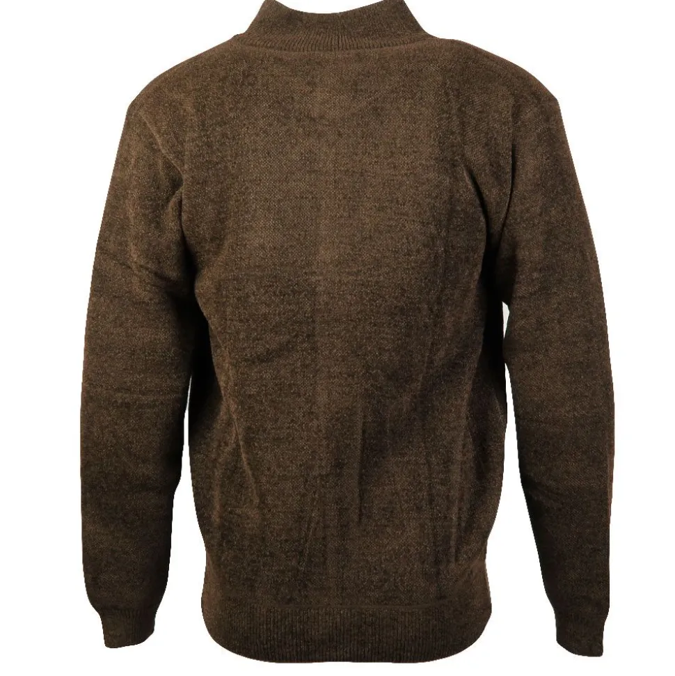 Men's Chenille Full Zip Jumper Taupe