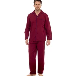 Mens Cotton Rich Plain Red Pyjamas