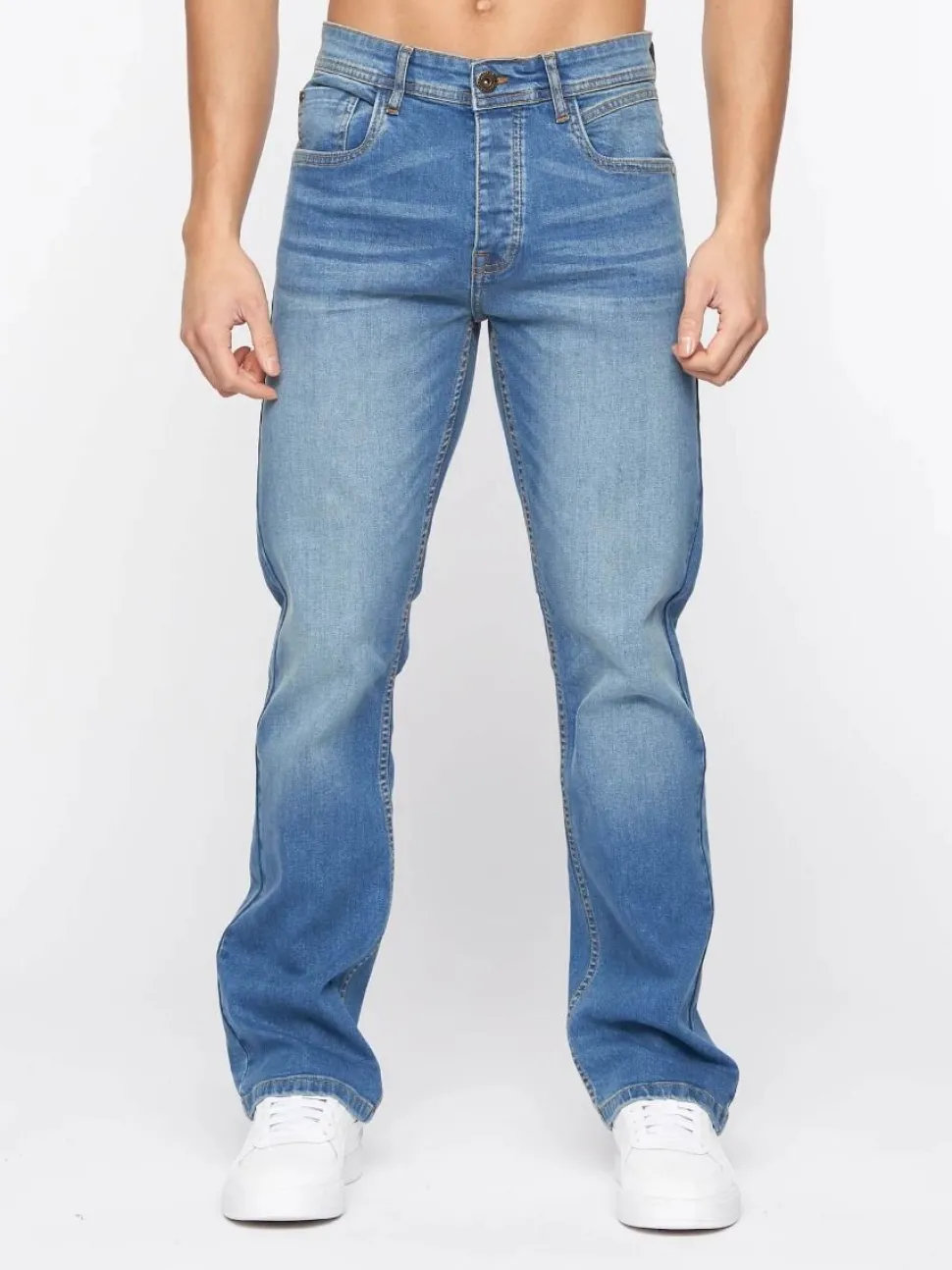 Men's Crosshatch Bootcut Jeans Stone Wash
