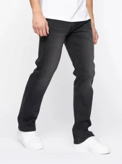 Men's Crosshatch Bootcut Jeans Black Wash