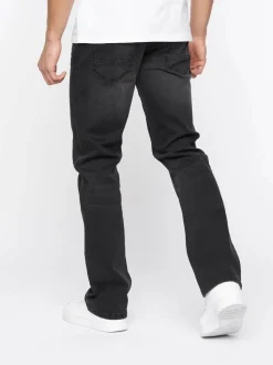 Men's Crosshatch Bootcut Jeans Black Wash