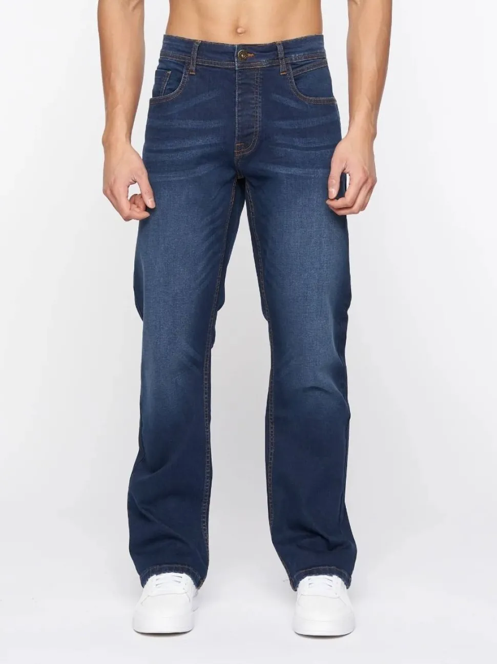 Men's Crosshatch Bootcut Jeans Dark Wash