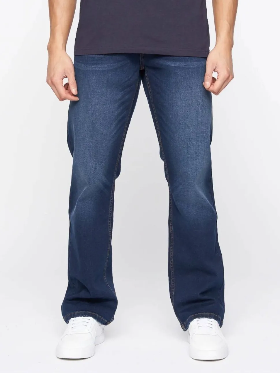 Men's Crosshatch Bootcut Jeans Dark Wash