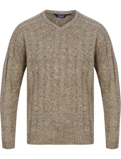 Men's Ecru Grey Twist Jumper