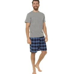 Men's Foxbury T-Shirt & Short Pyjama Set - Grey