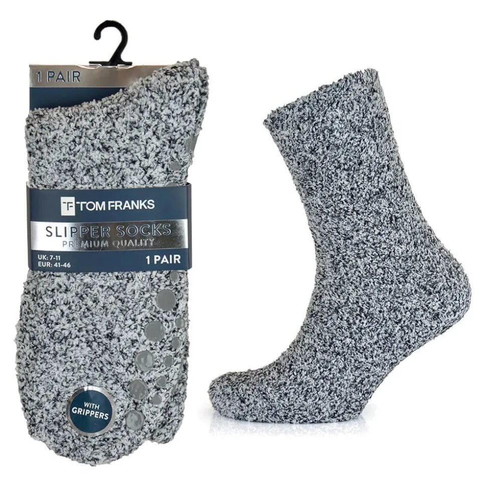 Men's Grey Cosy Slipper Socks