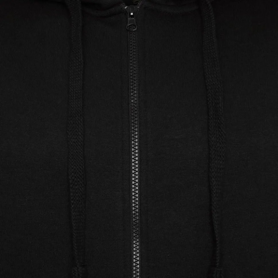 Mens Outsize Full Zipped Hoodie Black By Forge