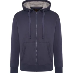 Mens Outsize Full Zipped Hoodie Indigo By Forge