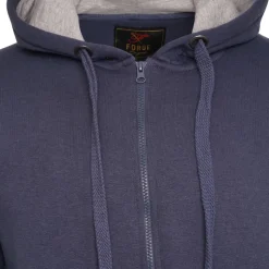 Mens Outsize Full Zipped Hoodie Indigo By Forge