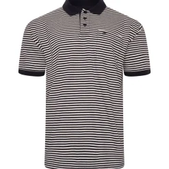 Mens Outsize Polo Shirt Stripe Navy By Forge