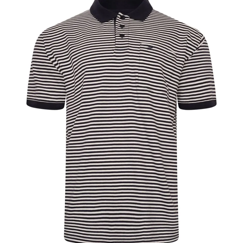Mens Outsize Polo Shirt Stripe Navy By Forge