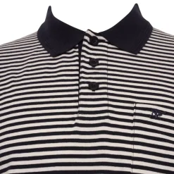 Mens Outsize Polo Shirt Stripe Navy By Forge