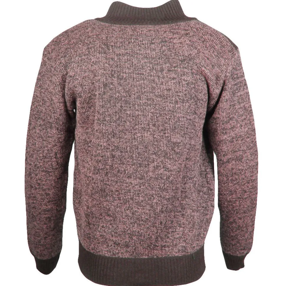 Men's Panel Full Zip Jumper Brown