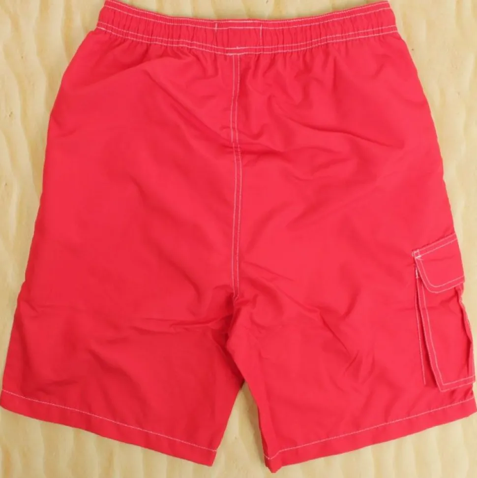Mens Red Cargo Swimming Shorts