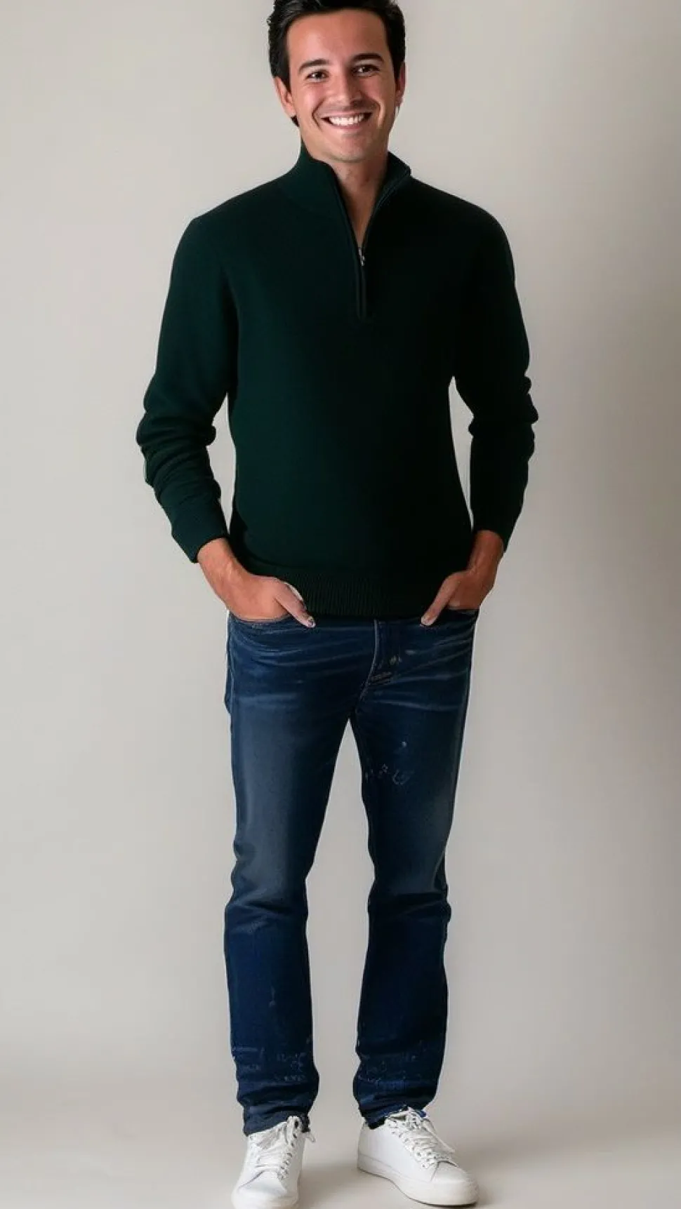 Men's Redwood Half Zip Sweater Black