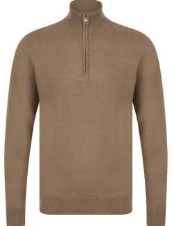 Men's Redwood Half Zip Sweater Taupe