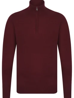 Men's Redwood Half Zip Sweater Zinfandel