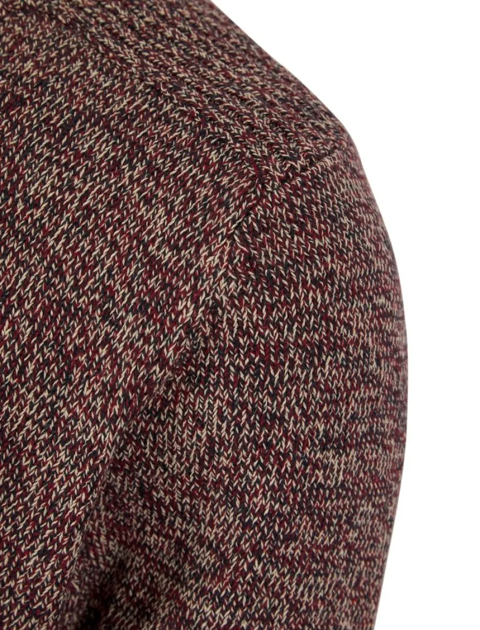 Men's Round Neck Twill Sweater Claret