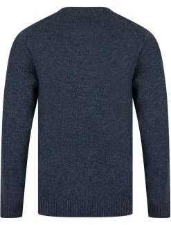 Men's Round Neck Twill Sweater Navy