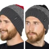 Men's Stripe Fleece Lined Heatguard Beanie Hat