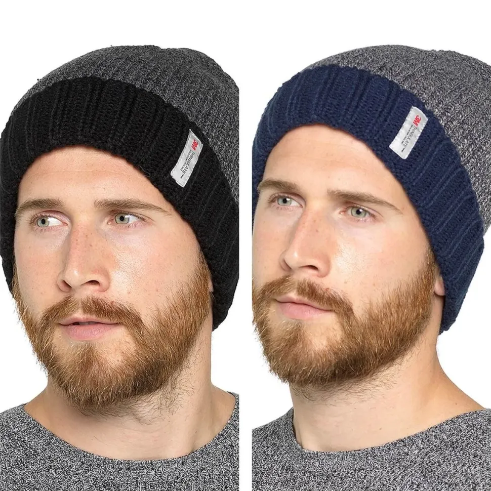 Men's Stripe Fleece 3M Thinsulate Beanie Hat