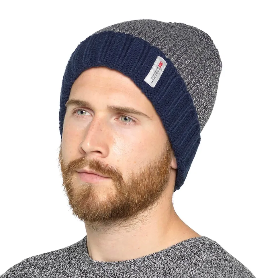 Men's Stripe Fleece 3M Thinsulate Beanie Hat