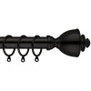 Metal Curtain Pole Black Crown 160 - 300cm