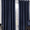 Midnight Velvet Eyelet Curtains Navy