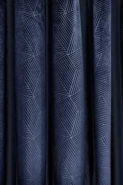 Midnight Velvet Eyelet Curtains Navy