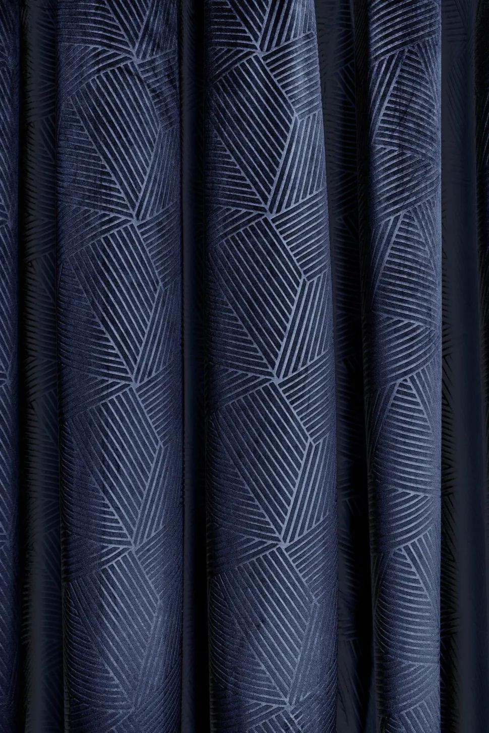 Midnight Velvet Eyelet Curtains Navy