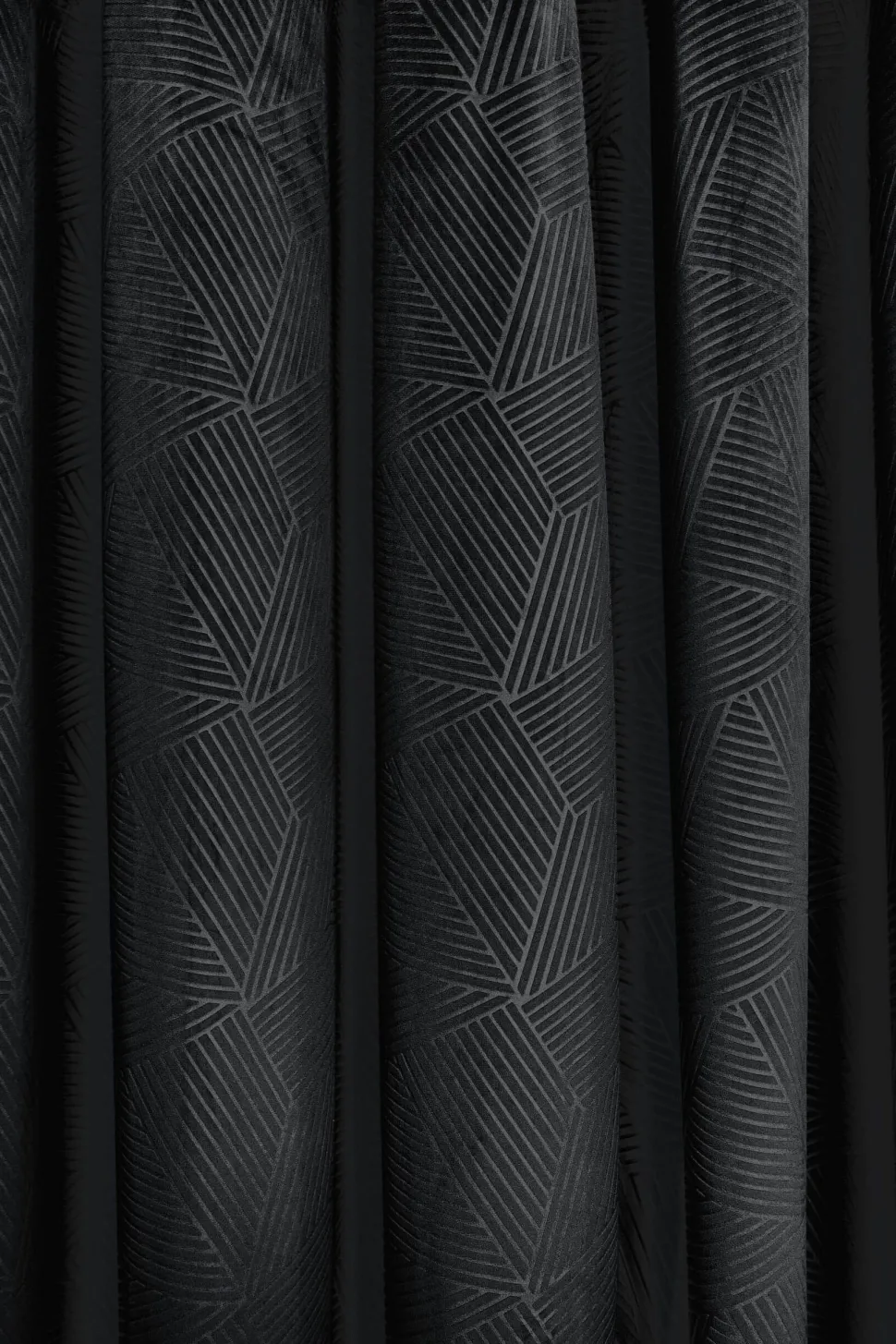 Midnight Velvet Eyelet Curtains Black