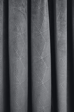 Midnight Velvet Eyelet Curtains Charcoal