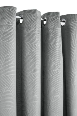 Midnight Velvet Eyelet Curtains Silver