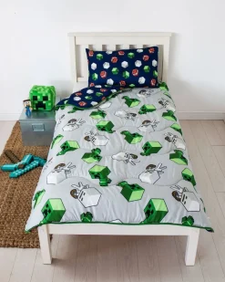 Minecraft Build Coverless Blanket/Duvet Set Single