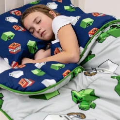 Minecraft Build Coverless Blanket/Duvet Set Single