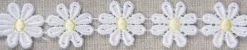 24mm Daisy Design Polyester Guipure - White/Lemon