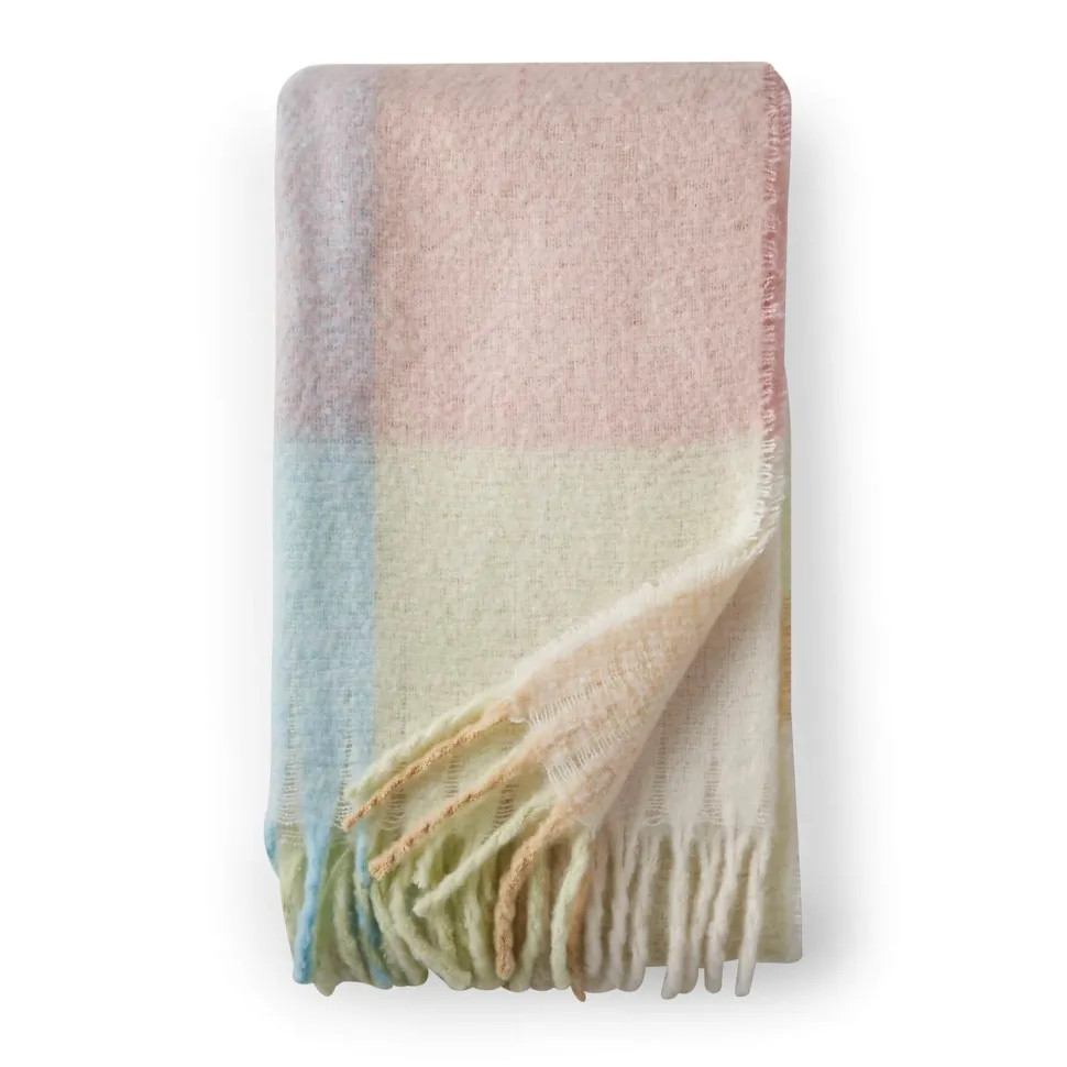 Mohair Check Throw Pastel by Catherine Lansfield