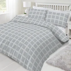 Montreal Check Duvet Cover Set Grey