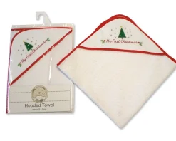My First Christmas 100% Cotton Hooded Towel