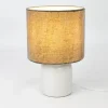 Natural Lamp Shade with Ceramic Base