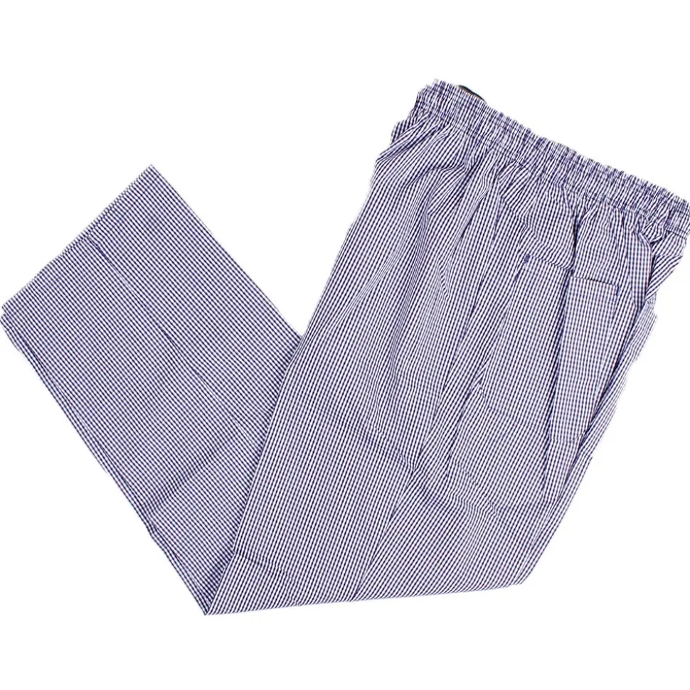 Navy & White Small Check Chef Trousers